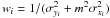 \hbox{$w_i=1/(\sigma^2_{y_i}+m^2\sigma^2_{x_i})$}