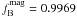 \hbox{$f^{\rm{mag}}_{\rm{B}}=0.9969$}