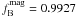 \hbox{$f^{\rm{mag}}_{\rm{B}}=0.9927$}
