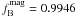 \hbox{$f^{\rm{mag}}_{\rm{B}}=0.9946$}