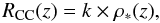 \begin{equation} R_{\mathrm{CC}}(z)= k\times \rho_*(z), \label{eq:snr} \end{equation}