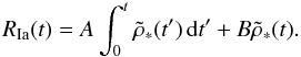 \begin{equation} R_{\mathrm{Ia}}(t)= A \int_0^t \tilde{\rho}_*(t')\, {\rm d}t' + B\tilde{\rho}_*(t). \end{equation}
