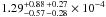 \hbox{$1.29_{-0.57\,-0.28}^{+0.88\,+0.27}\times 10^{-4}$}