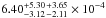 \hbox{$6.40_{-3.12\,-2.11}^{+5.30\,+3.65}\times 10^{-4}$}