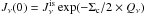 \hbox{$J_\nu(0) = J_\nu^{\rm is} \exp(-\Sigma_{\rm c}/2 \times Q_\nu)$}