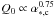 \hbox{$Q_0 \propto \alpha_{*,\rm c}^{0.75}$}