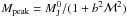 \hbox{$M_{\rm peak} = M_{\rm J}^0/(1+b^2 {\cal M}^2)$}