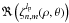 \hbox{$\Re\left(\zeta_{n,m}^{l_{\rm p}}(\rho,\theta)\right)$}