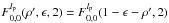 \hbox{$F_{0,0}^{l_{\rm p}}( \rho',\epsilon,2)=F_{0,0}^{l_{\rm p}}( 1-\epsilon-\rho',2)$}