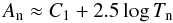 \begin{equation} \An \approx C_{1}+2.5\log \Tn \label{eq:An2} \end{equation}