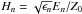 \hbox{$H_n=\sqrt{\epsilon_n}E_n/Z_0$}
