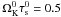 \hbox{$\Omega_{\rm K}^0\tau_{\rm s}^0=0.5$}