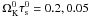 \hbox{$\Omega_{\rm K}^0\tau_{\rm s}^0=0.2,0.05$}