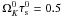 \hbox{$\Omega_K^0\tau_{\rm s}^0=0.5$}