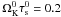\hbox{$\Omega_{\rm K}^0\tau_{\rm s}^0=0.2$}