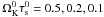 \hbox{$\Omega_{\rm K}^0\tau_{\rm s}^0=0.5,0.2,0.1$}
