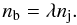 \begin{equation} n_{\rm b}= \lambda n_{\rm j}. \end{equation}