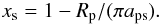 \begin{equation} \label{eq:x_s} x_\mathrm{s}=1-R_\mathrm{p}/({\pi}a_\mathrm{ps}) . \end{equation}