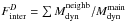 \hbox{$F_{\rm inter}^D = \sum M_{\rm dyn}^{\rm neighb} / M_{\rm dyn}^{\rm main}$}