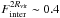 \hbox{$F_{\rm inter}^{2 R_{\rm vir}} \sim 0.4$}