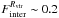 \hbox{$F_{\rm inter}^{R_{\rm vir}} \sim 0.2$}