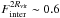 \hbox{$F_{\rm inter}^{2 R_{\rm vir}} \sim 0.6$}