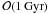 \hbox{$\mathcal{O}(1\,\mathrm{Gyr})$}
