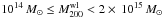 \hbox{$10^{14}\,{M}_{\sun} \leq M_{200}^{\mathrm{wl}} < 2 \times \,10^{15}\,{M}_{\sun}$}