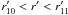 \hbox{$r'_{10} < r' < r'_{11}$}
