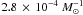 \hbox{$2.8\,\times\, 10^{-4}~ \Mo^{-1}$}