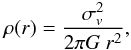\begin{equation*} \rho(r) = \frac{\sigma_{v}^{2}}{2 \pi G \ r^{2}}, \end{equation*}