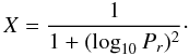 \appendix \setcounter{section}{3} \begin{equation} X=\frac{1}{1+(\log_{10} P_r)^2}\cdot \end{equation}