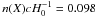 \hbox{$n(X)cH_{0}^{-1}=0.098$}