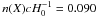 \hbox{$n(X)cH_{0}^{-1}=0.090 $}
