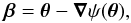 \begin{equation} \boldsymbol{\beta}=\boldsymbol{\theta}-\boldsymbol{\nabla}\psi(\boldsymbol{\theta}),\label{eq:lens-equation} \end{equation}