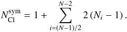 \appendix \setcounter{section}{1} \begin{equation} \label{ncltwo} N_{i} = \begin{cases} N\sin{\theta_{i}}, & \sin{\theta_{i}}\geq2/N \\ 2, & \mathrm{else}. \end{cases} \end{equation}