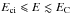 \hbox{$\Eci \leqslant E \lesssim \EC$}