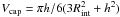 \hbox{$V_{\rm cap}=\pi h/6(3R^{2}_{\rm int}+h^2)$}