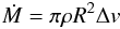 \begin{equation} \dot{M}=\pi\rho R^2\Delta v \label{Bondi-accrete} \end{equation}
