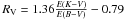 \hbox{$R_{\rm V}=1.36 \frac{E(K-V)}{ E(B-V)}-0.79$}