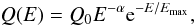 \begin{equation} \label{eq:injection} Q(E)=Q_{0} E^{-\alpha}{\rm e}^{-E/E_{\rm{max}}}, \end{equation}