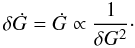 \appendix \setcounter{section}{2} \begin{equation} \delta\dot{G} = \dot{G} \propto \frac{1}{\delta G^2}\cdot \end{equation}
