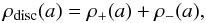 \appendix \setcounter{section}{2} \begin{equation} \label{eq:lumhole} \rho_{\mathrm{disc}}(a) = \rho_{+}(a) + \rho_{-}(a), \end{equation}
