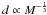 \hbox{$d \propto M^{-\frac{1}{3}}$}
