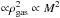 \hbox{${\propto}\rho_{\rm gas}^2\propto M^2$}