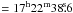 \hbox{$=17^\mathrm{h}22^\mathrm{m}38\fs6$}