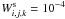 \hbox{$W_{i,j,k}^{\rm{s}} = 10^{-4}$}