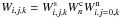 \hbox{$W_{i,j,k} = W_{i,j,k}^{\rm{s}} W_{n}^{\rm{c}} W_{i,j=0,k}^{\rm{n}}$}