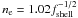 \hbox{$n_{\rm e} = 1.02f_{\rm shell}^{-1/2}$}