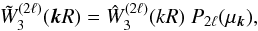 \appendix \setcounter{section}{1} \begin{equation} \tW_3^{(2\ell)}(\vk R) = \hW_3^{(2\ell)}(k R) \; P_{2\ell}(\mu_{\vk}) , \end{equation}
